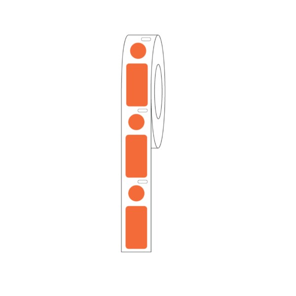 Direct Thermal Cryo 24x13mm & 9.5mm Dot for 1.5ml Tubes/Vials Orange